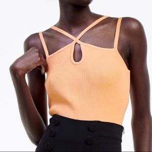 Zara Knit Top With Cut-Outs NWT